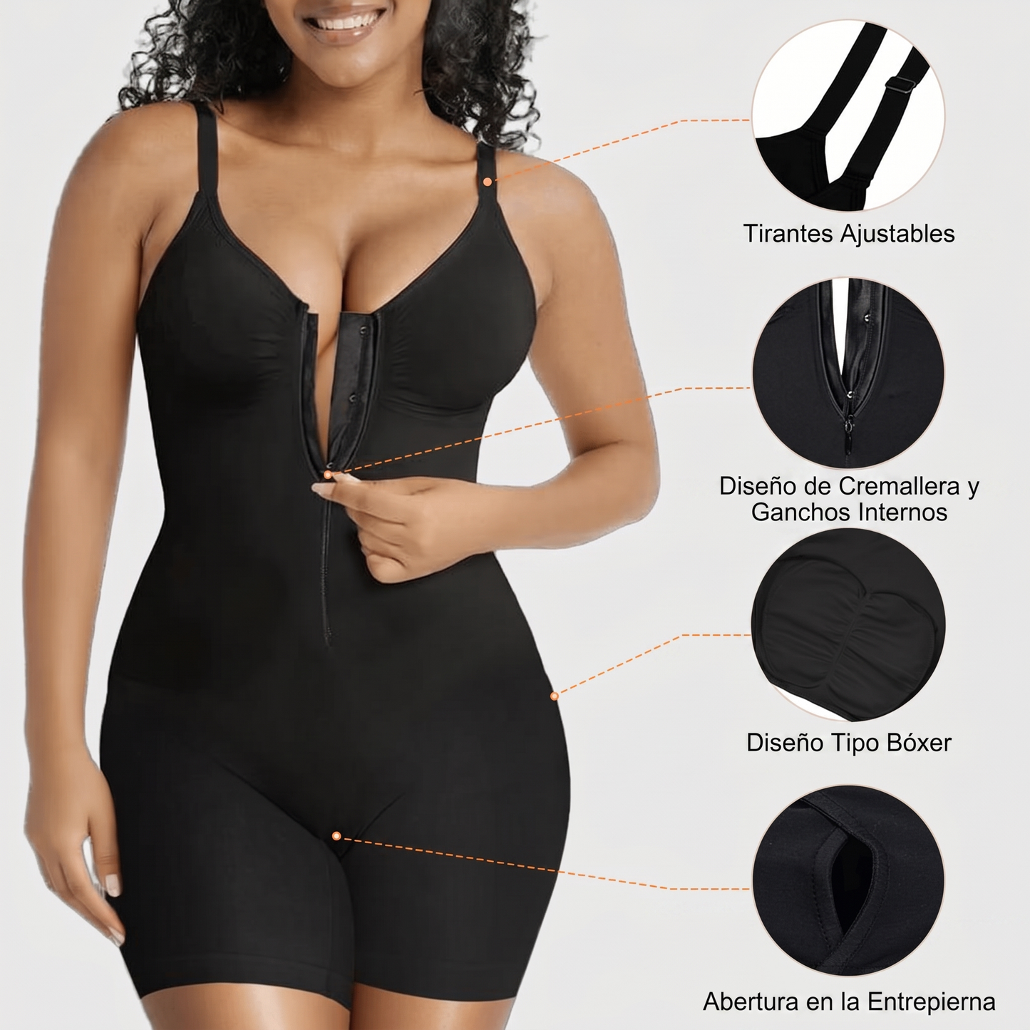 VENTUREL Body Moldeador con Cierre
